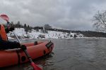 Сплав по реке Протва зимой.